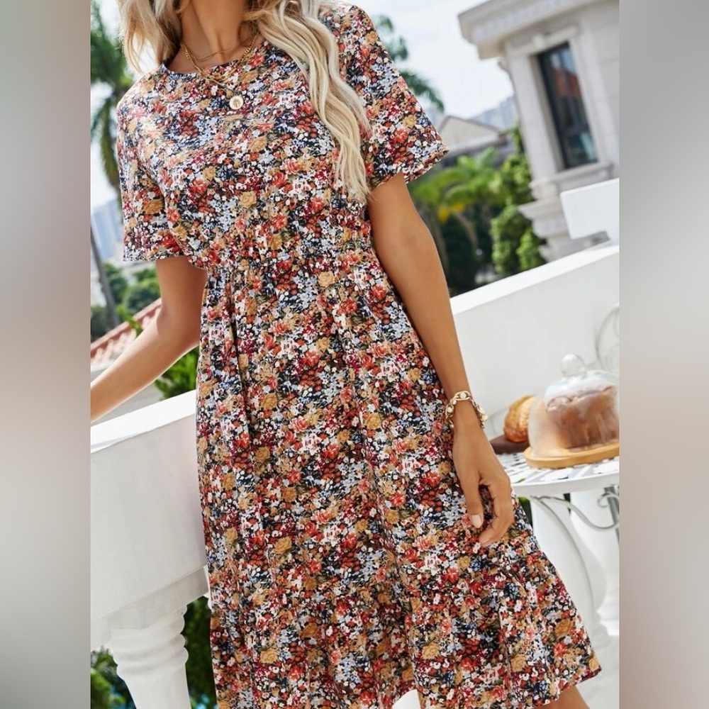 SHEIN floral t-shirt dress size medium